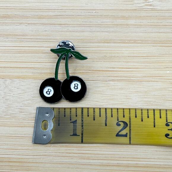 Cherry 8 Ball Enamel Pin - Picture 4 of 4